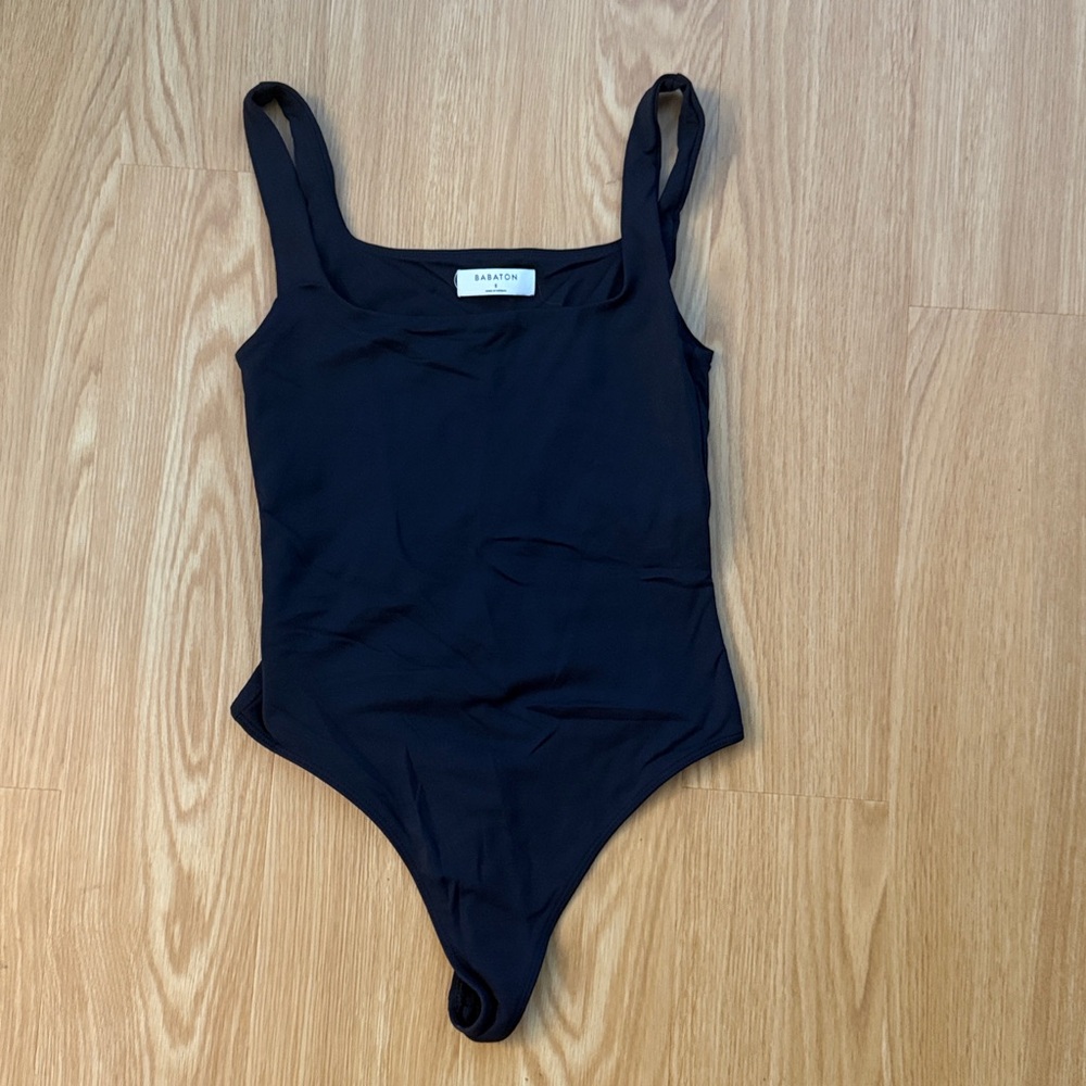 Aritzia Babylon Contour Squareneck Bodysuit in Black Size S NWOT